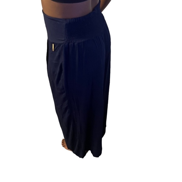 Victoria Secret Pink Elastic High Waisted Navy Blue Flare Pants, Size Large - Picture 10 of 10